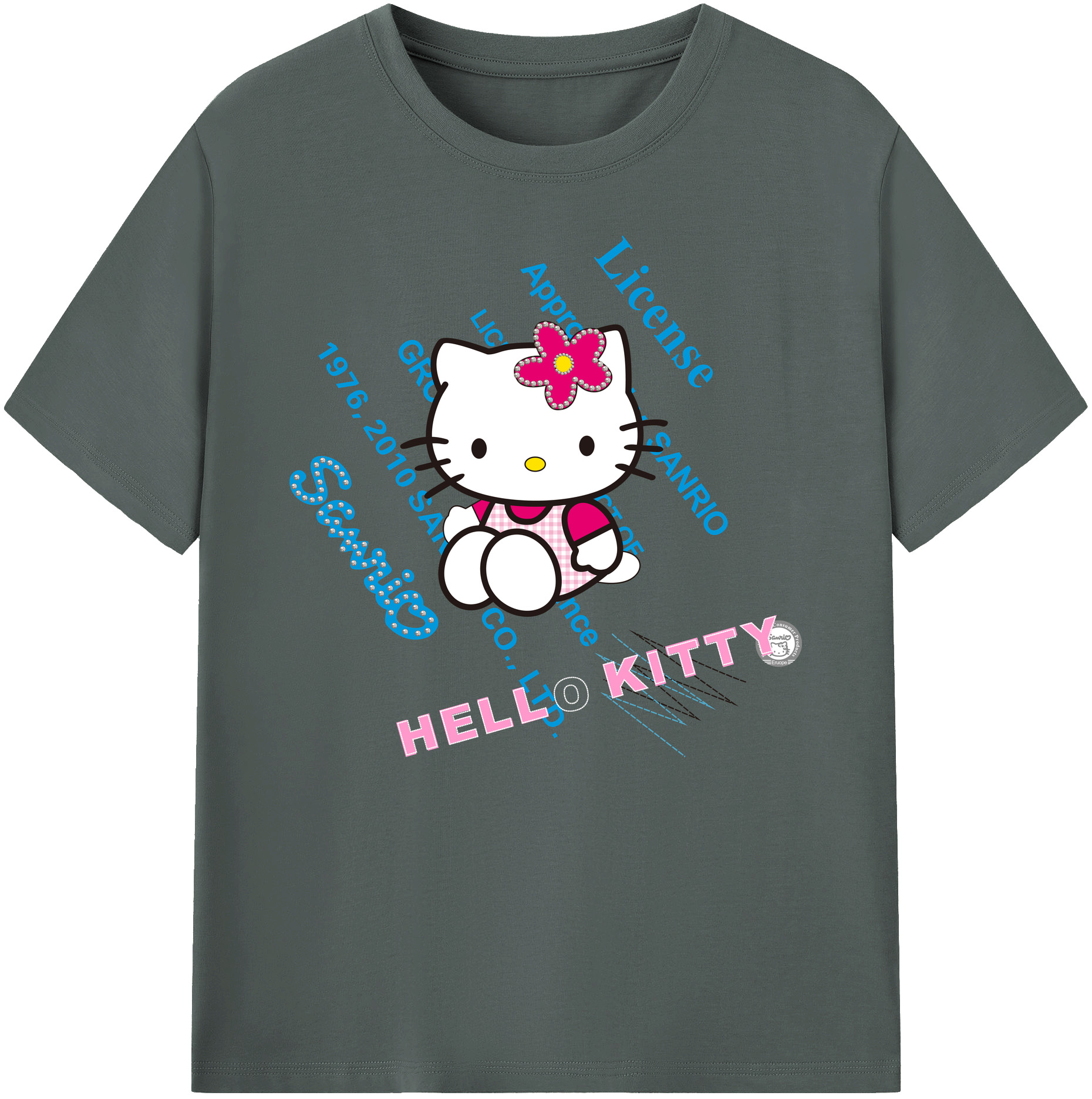 （画像用） Hello Kitty ハローキティ 綿100％ メンズ半袖Tシャツ｜肌触りやわらか＆通気性